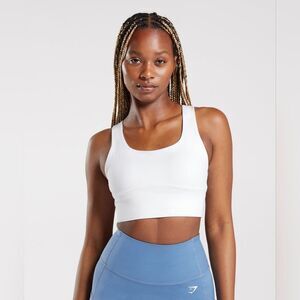 Gymshark long line‎ sports bra medium support Size S in White NWT in packaging